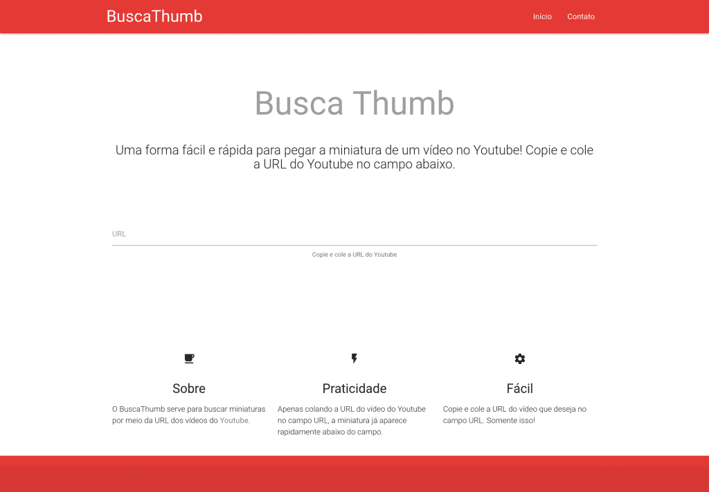 Página inicial do BuscaThumb