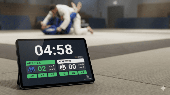 Placar de Jiu-Jitsu (BJJ) com Timer IBJJF para Campeonatos