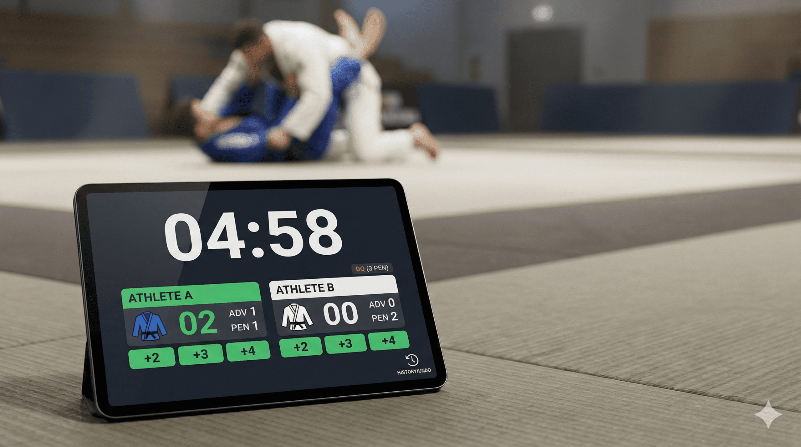 Placar de Jiu-Jitsu (BJJ) com Timer IBJJF para Campeonatos